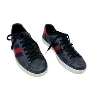 Gucci GG Supreme Web Stripe Low-Top Sneakers Men’s 7 Made in Italy